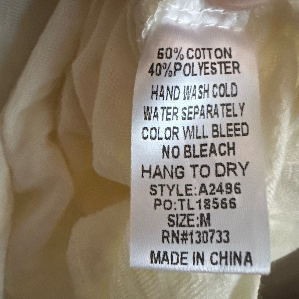 Artistic Works by Lu Oversized Off White Button Down Cotton Shirt Women Sz M - Picture 5 of 6